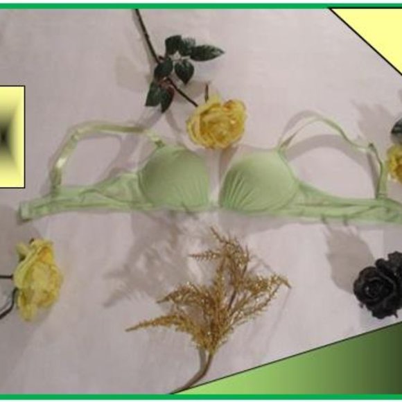 RAMPAGE LIME GREEN SHEER NET BRA SET - Picture 2 of 15
